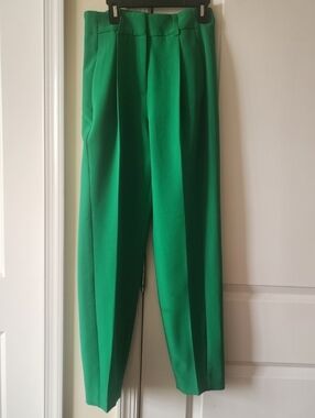 Express Emerald Green High-Waist Tailored Trousers